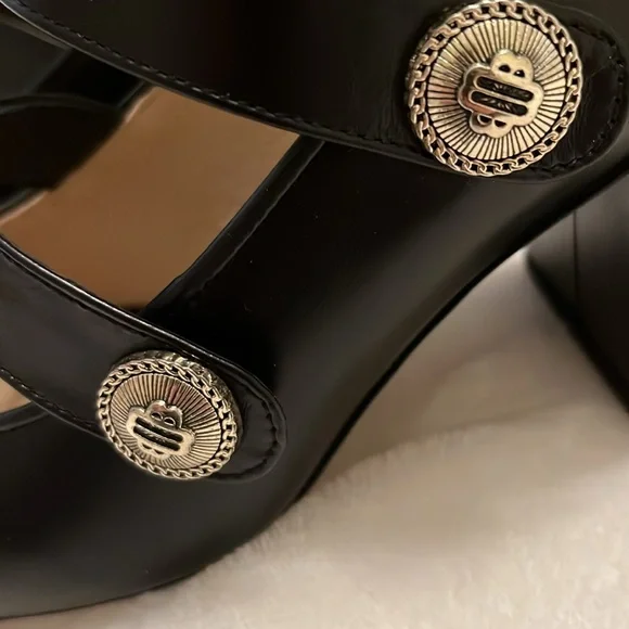 Maje Black Mary Jane Block Heel Shoes size 6 NWT - Picture 6 of 14